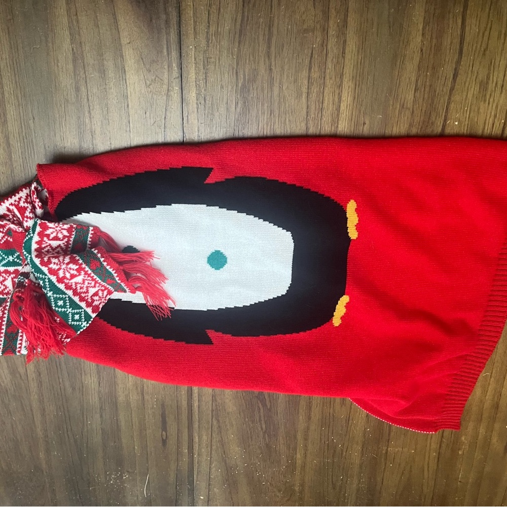 Red Penguin Christmas Sweater for Large Breed Dog